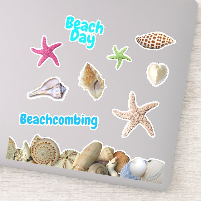 Beach Day Seashells Starfish Scrapbooking shaped (Detail)