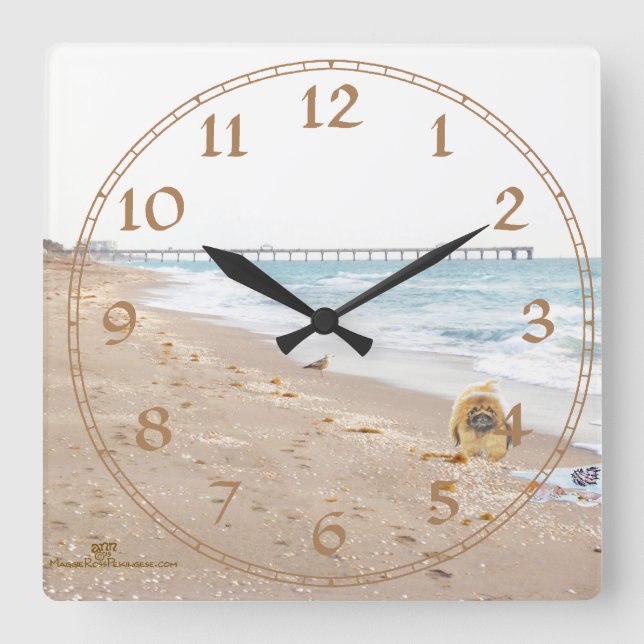 Beach Day Square Wall Clock (Front)