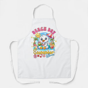 Beach Day Summer Vibes Cute Duck Tropical Vacation Apron