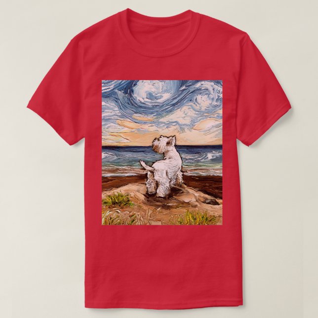 Beach Day Westie T-Shirt (Design Front)