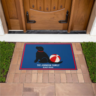 Beach Days Black Lab Retriever Dog Doormat