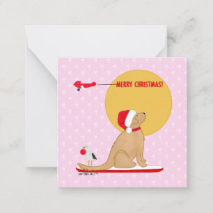 Beach Days Golden Christmas Pink Set Card