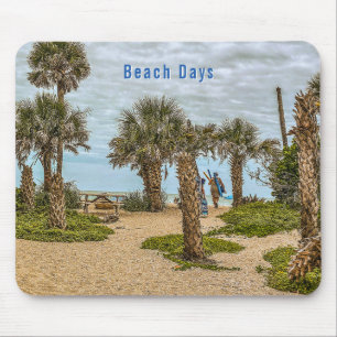 Beach Days, Overcast, Beach Garden Mouse Mat