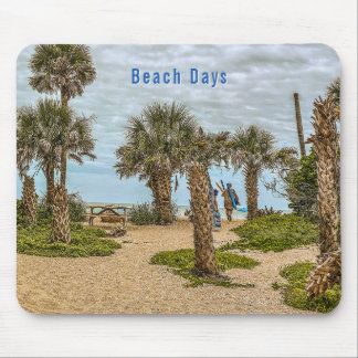 Beach Days, Overcast, Beach Garden Mouse Mat
