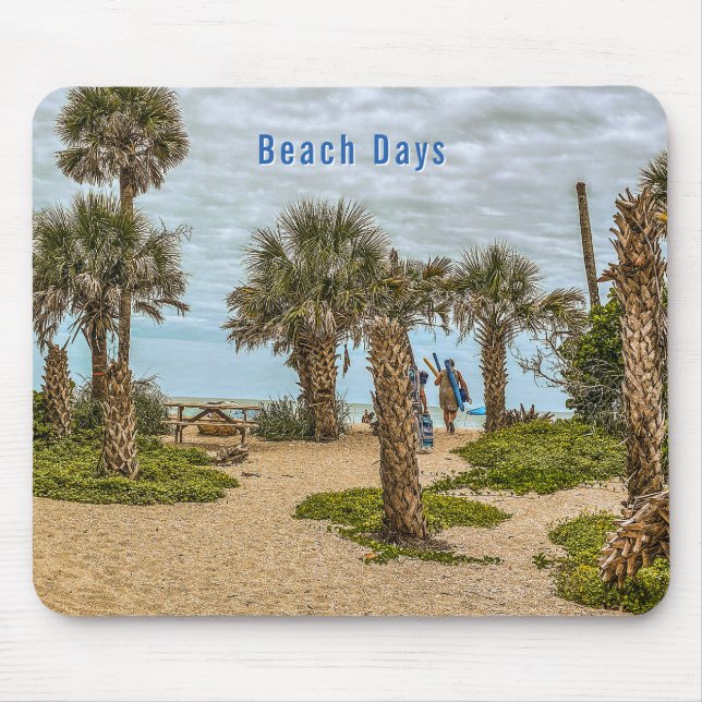 Beach Days, Overcast, Beach Garden Mouse Mat (Front)