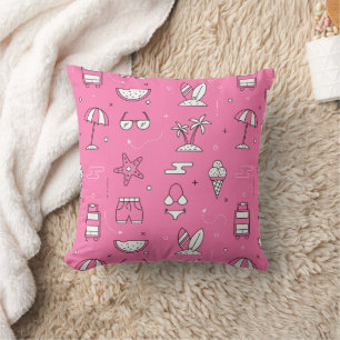 Beach Days Summer Throw Pillow