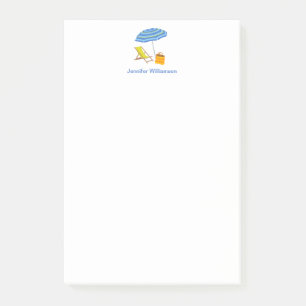 Beach Days Tropical Umbrella Chair Summer Custom Post-it Notes