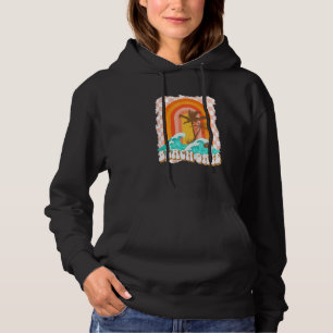 Beach Daze Palm Trees Waves Vintage Retro Beach De Hoodie