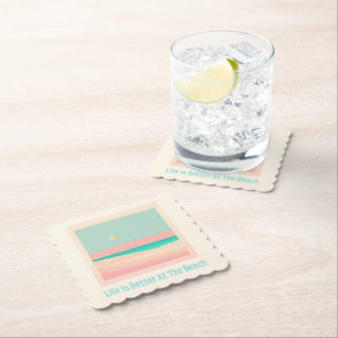 Beach design  paper coaster