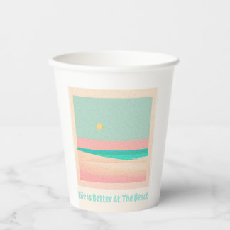 Beach design  paper cups
