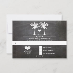 Beach Destination Chalkboard Typography RSVP Card