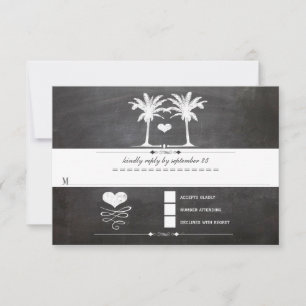 Beach Destination Chalkboard Typography RSVP Card