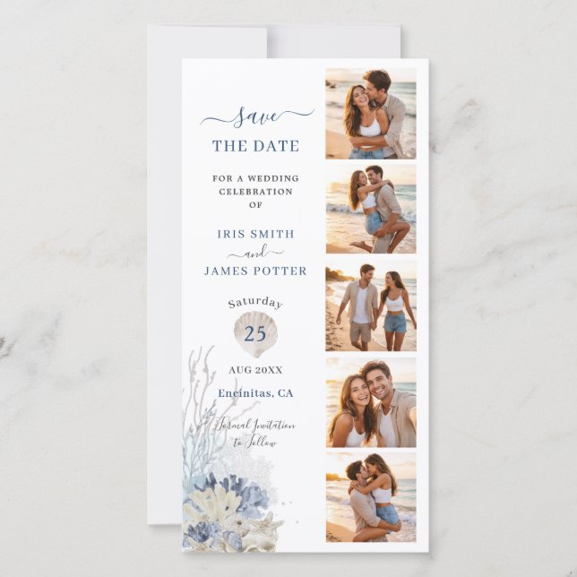 Beach Destination Hampton Photo Booth Wedding Save The Date (Front)