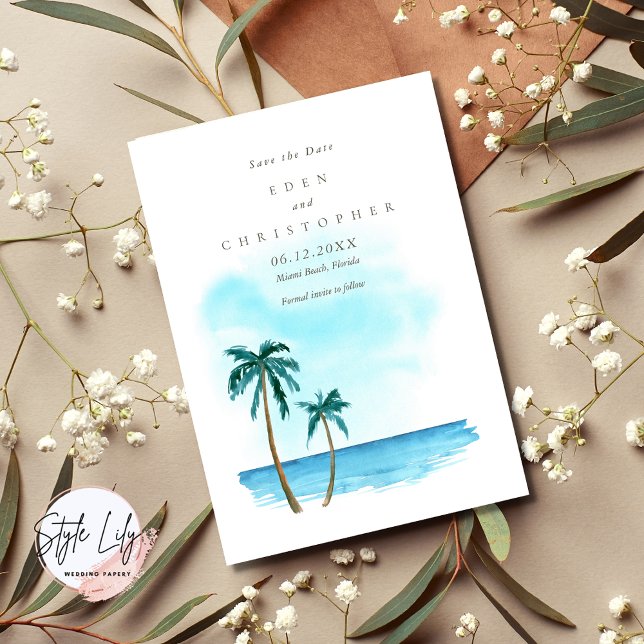 Beach Destination Photo Wedding Save The Date (Creator Uploaded)