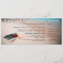 Beach Destination Wedding Boarding Pass Ticket