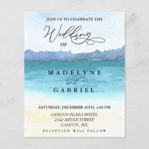 Beach Destination Wedding Calligraphy Watercolor
