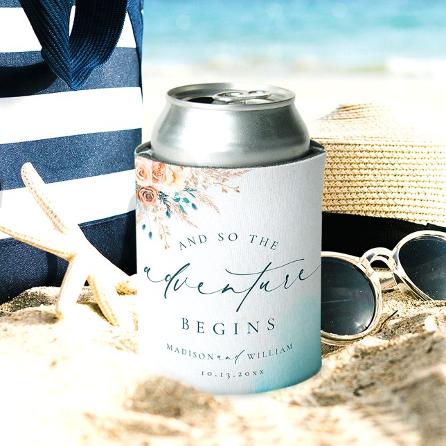 Beach Destination Wedding  Can Cooler (Creator Uploaded)