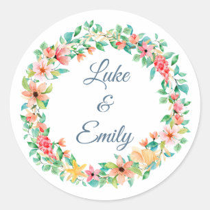 Beach Destination Wedding Classic Round Sticker