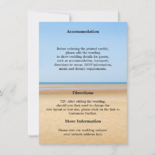 Beach Destination Wedding Details Card