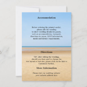 Beach Destination Wedding Details Card