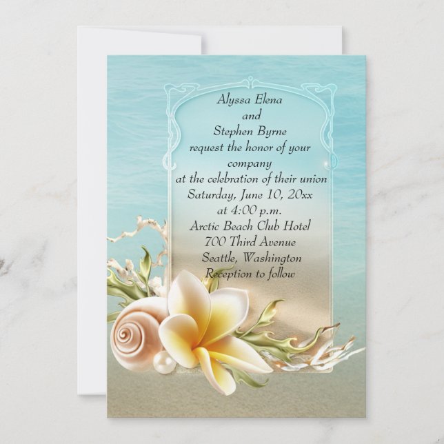 Beach Destination Wedding Invitation (Front)