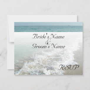 Beach Destination Wedding Matching RSVP White Wave
