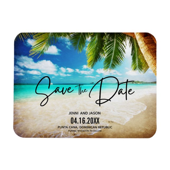 Beach Destination Wedding Photo Save The Date Magnet (Horizontal)