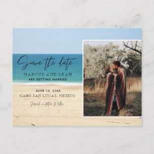 Beach Destination Wedding Photo Save the Date Postcard