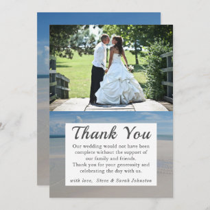 Beach Destination Wedding Photo Thank You Cards