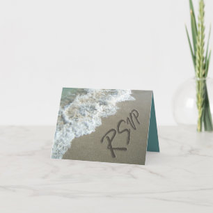 Beach Destination Wedding Sand Writing RSVP Cards