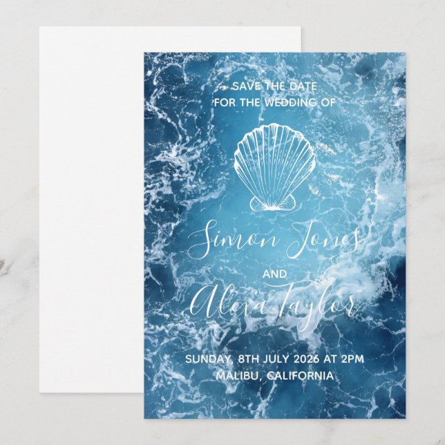 Beach destination wedding save the date (Front/Back)