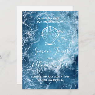 Beach destination wedding save the date