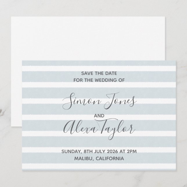 Beach destination wedding save the date (Front/Back)