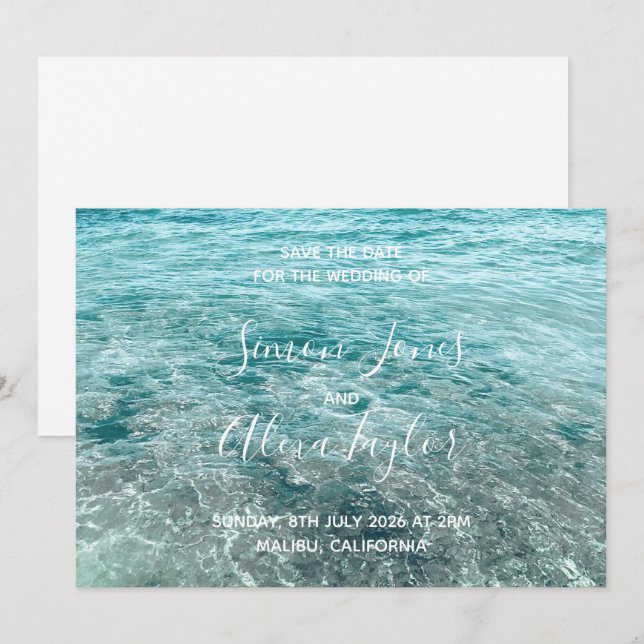 Beach destination wedding save the date (Front/Back)