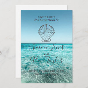 Beach destination wedding save the date