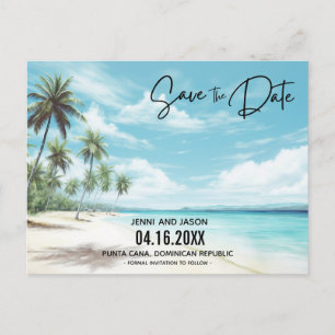 Beach Destination Wedding Save The Date Announcement Postcard
