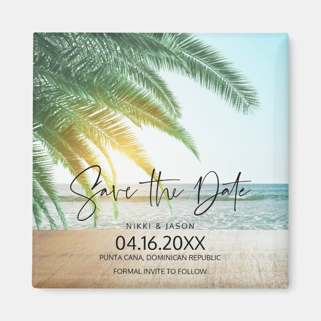 Beach Destination Wedding Save the Date Magnet (Front)