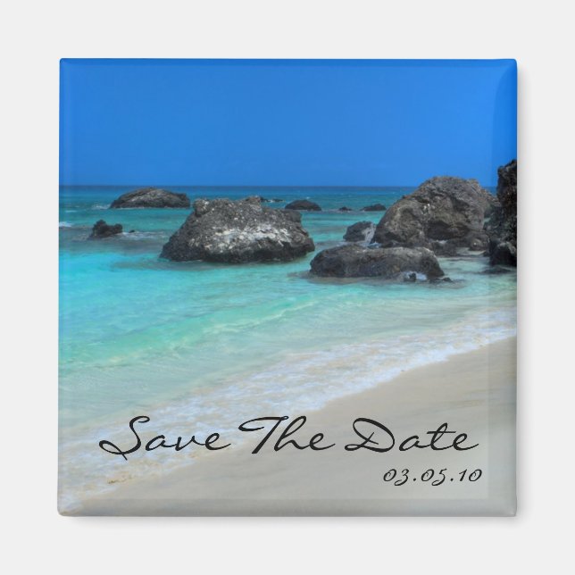 Beach Destination Wedding Save The Date Magnet (Front)