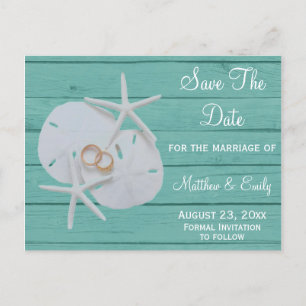 Beach Destination Wedding Save The Date Postcards
