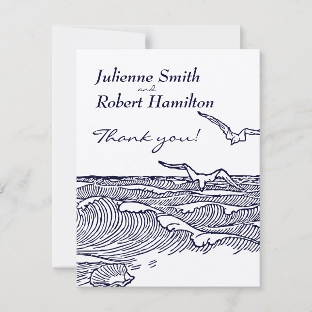 Beach Destination Wedding Thank You (Front)