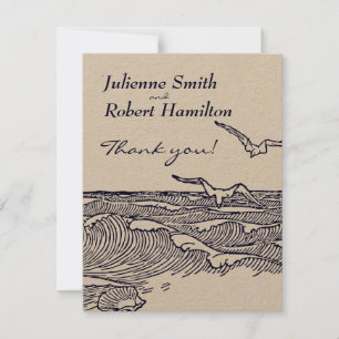 Beach Destination Wedding Thank You Card
