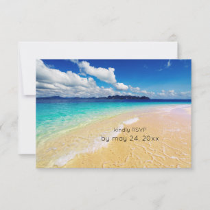 Beach Destination Wedding with Meal Option RSVP Card