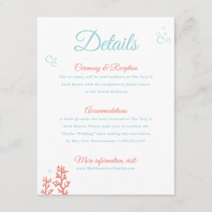 Beach Details Enclosure Card   Coral and Aqua