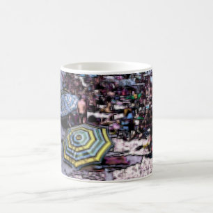 Beach digital effect of style "impression"   coffee mug