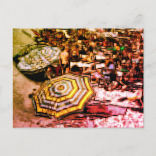 Beach digital effect of style "impression" holiday postcard