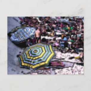 Beach digital effect of style "impression" holiday postcard