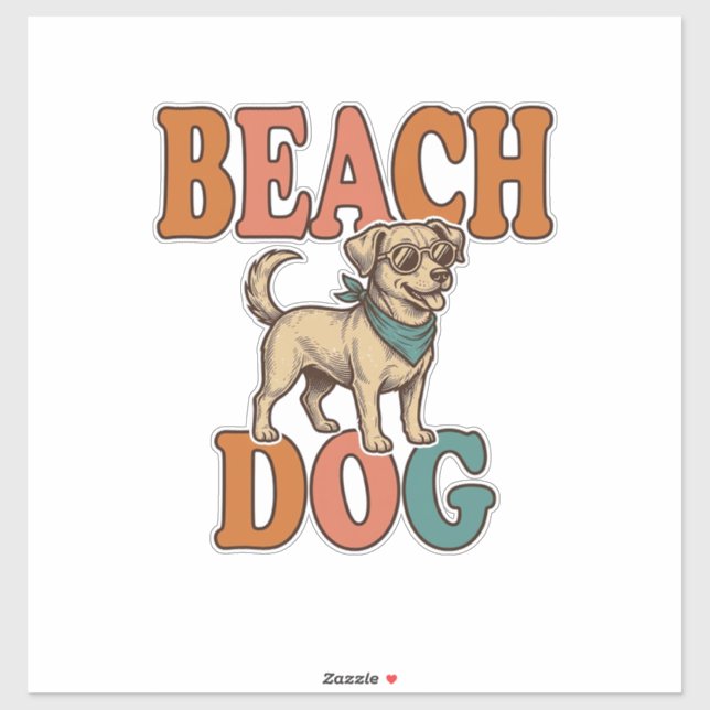 Beach Dog Vintage Engraving Graphic Design_1 (Sheet)
