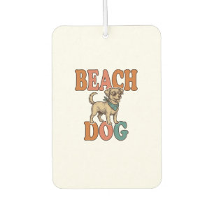 Beach Dog Vintage Engraving Graphic Design_1 Car Air Freshener