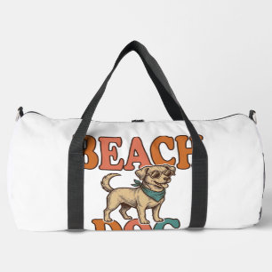 Beach Dog Vintage Engraving Graphic Design_1 Duffle Bag