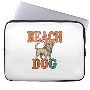 Beach Dog Vintage Engraving Graphic Design_1 Laptop Sleeve